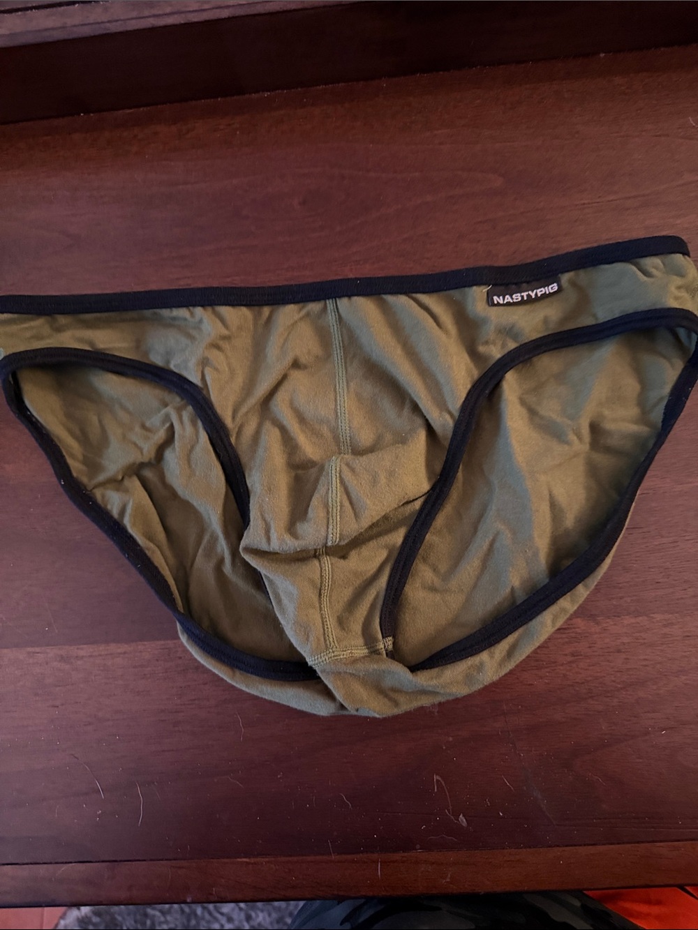 Nasty Pig Olive Briefs with Black Trim